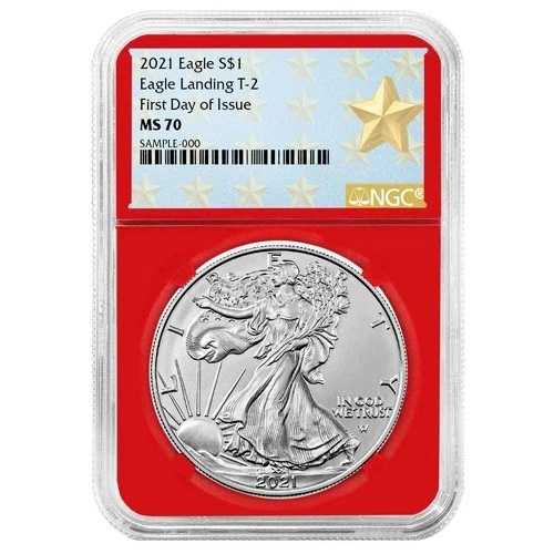 2021年 $1 タイプ2 アメリカンシルバーイーグル NGC MS70 FDI ウェストポイント スターラベル レッドコア