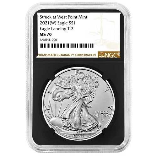 2021年 (W) $1 タイプ2 アメリカンシルバーイーグル NGC MS70 ブラウンラベル レトロコア
