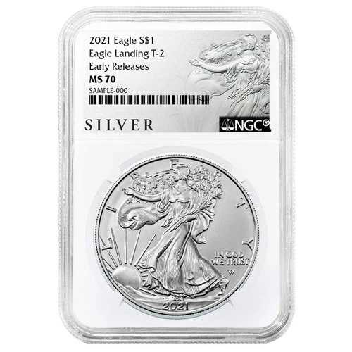 2021年 1ドル タイプ2 アメリカン シルバー イーグル NGC MS70 ER ALSラベル