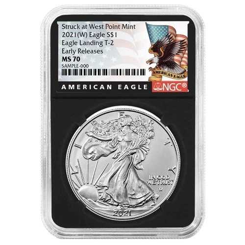 2021年 (W) $1 タイプ2 アメリカンシルバーイーグル NGC MS70 ER ブラックラベル レトロコア 48,180円