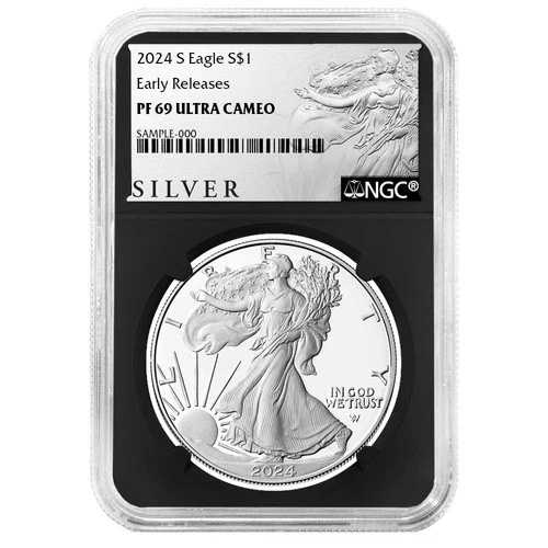 2024-S プルーフ $1 アメリカン シルバー イーグル NGC PF69UC ER ALS ラベル レトロ コア