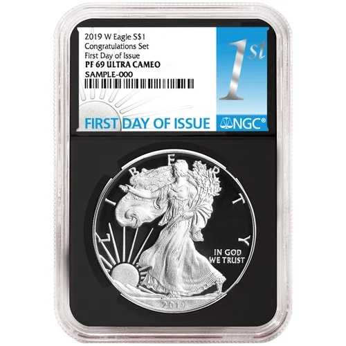 2019-W プルーフ $1 アメリカン シルバー イーグル コングラチュレーション セット NGC PF69UC FDI ファースト