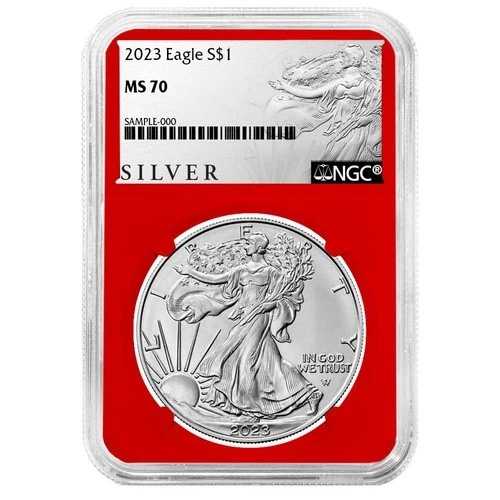 2023年 1ドル 1オンス アメリカンシルバーイーグル NGC MS70 ALSラベル レッドコア