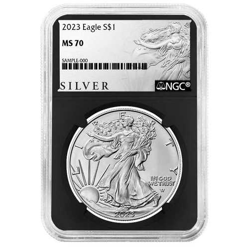 2023年 1ドル 1オンス アメリカンシルバーイーグル NGC MS70 ALSラベル レトロコア 48,180円