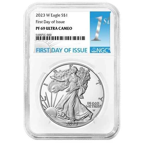 2023-W $1 1オンス プルーフ アメリカン シルバー イーグル NGC PF69UC FDI ファーストラベル