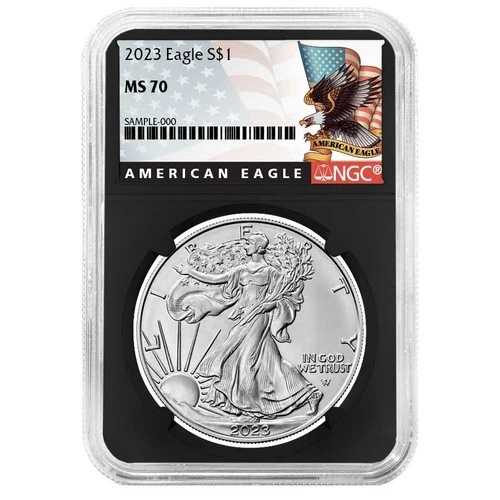 2023年 1ドル アメリカン シルバー イーグル NGC MS70 ブラックラベル レトロコア