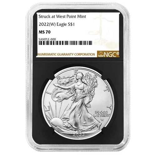 2022年 (W) $1 1オンス アメリカンシルバーイーグル NGC MS70 ブラウンラベル レトロコア