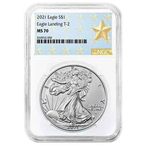 2021年 $1 1オンス T-2 アメリカンシルバーイーグル NGC MS70 ウェストポイントスター