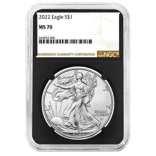 2022年 1ドル アメリカン シルバー イーグル NGC MS70 ブラウンラベル レトロコア