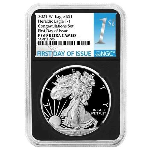 2021-W $1 1オンス T-1 プルーフ アメリカン シルバー イーグル コングラチュレーション セット NGC PF69UC