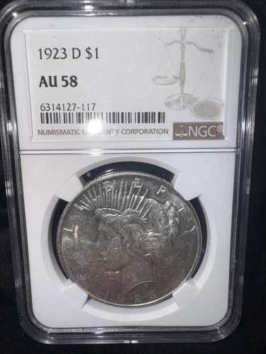 1923年 D ピース銀貨 NGC AU58