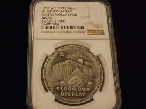 1962年 100万ドル シアトル万国博覧会メダル NGC MS 64