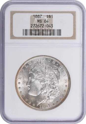 1887年 モルガン銀貨 MS64 NGC