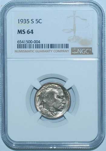 1935 S NGC MS64 バッファローニッケル