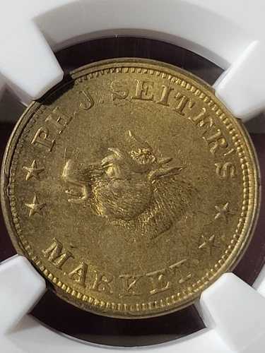 (1861-65) Ph. J. Seiter's Market、ニューヨーク州ニューヨーク、MS63 NGC。ファルド-NY630BQ-1b、R.1。