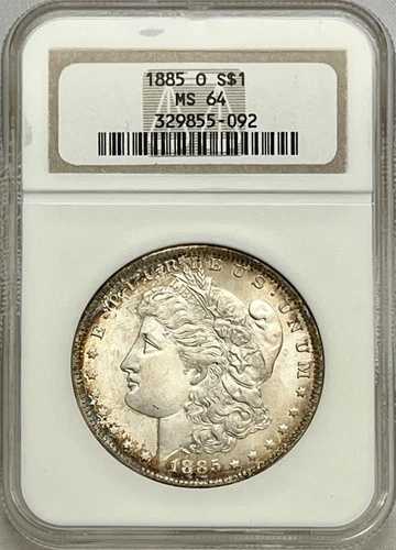 1885-O モルガン銀貨 NGC MS 64 トーン