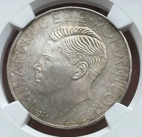 1941年 ルーマニア 500レイ - NGC MS62 - 美しい光沢と緑青