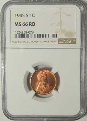 1945-S リンカーン セント NGC MS-66 RD #58-078