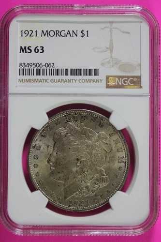 1921年 P MS 63 リバティ モーガン シルバー ダラー NGC 認定 グレーディング済み 本物 664