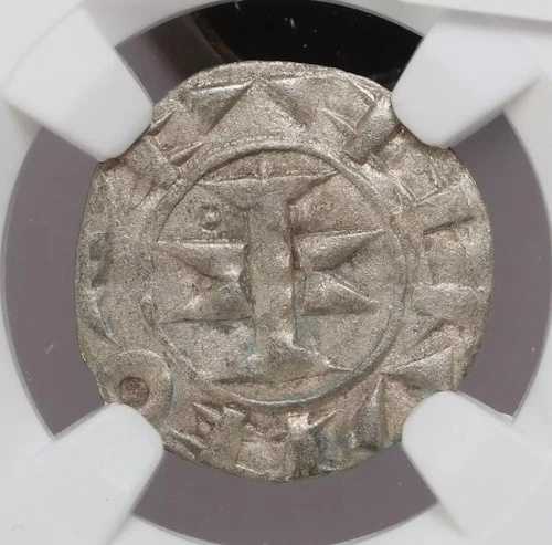 NGC AU58 フランス、メルゲイユ 匿名 AR デニエ 1100-1300
