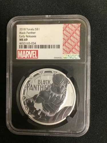 NGC 2018 ツバル MS70 ER BC レッドラベル マーベル ブラックパンサー 1オンス .9999 シルバーコイン 48,180円