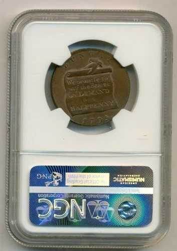 イギリス 1795 1/2 ペニー コンドル トークン サフォーク - バンゲイ D&H-21 MS63 BN NGC