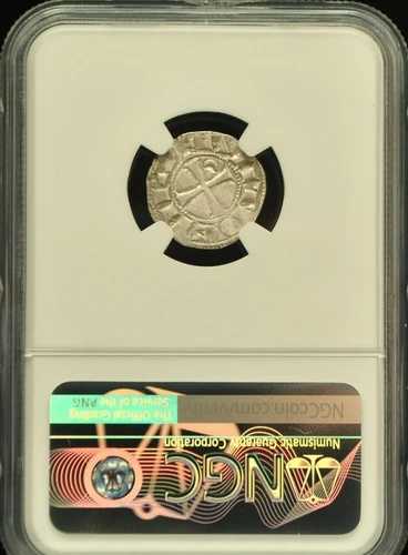 (1163-1201) 十字軍デニエ アンティオキア ボエモン3世 NGC XF 45 #H931