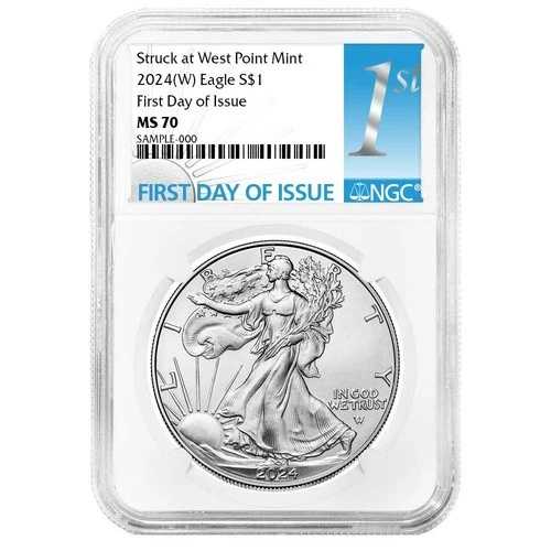2024年 (W) $1 1オンス アメリカン シルバー イーグル NGC MS70 FDI ファーストラベル