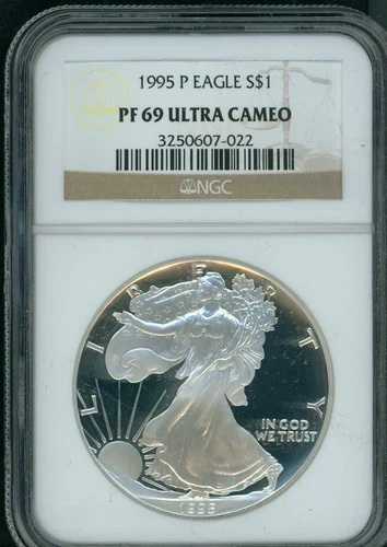 1995-P アメリカン シルバー イーグル ASE S$1 NGC PF69 PR69 プルーフ ウルトラ カメオ UCAM !