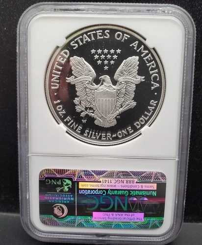 2007年 Wプルーフ シルバーイーグル - NGC PF69 ウルトラカメオ - エリザベス・ジョーンズ直筆サインラベル