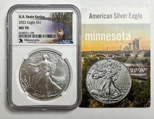 2022 シルバーイーグル S$1 US ステートシリーズ ミネソタ MS70 NGC