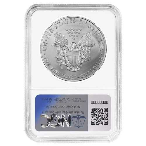 2011-W $1 1オンス バーニッシュド アメリカン シルバー イーグル 25周年記念 NGC MS70 ブラウン