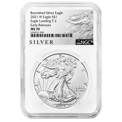 2021-W バーニッシュ仕上げ $1 タイプ2 アメリカンシルバーイーグル NGC MS70 ER ALSラベル 48,180円