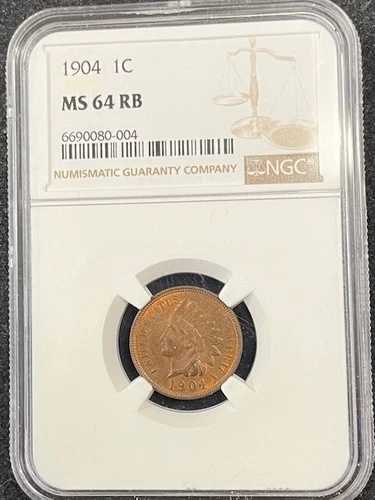 1904年製インディアンペニー（MS64 レッドブラウン、NGC） チェルシーの超お買い得品