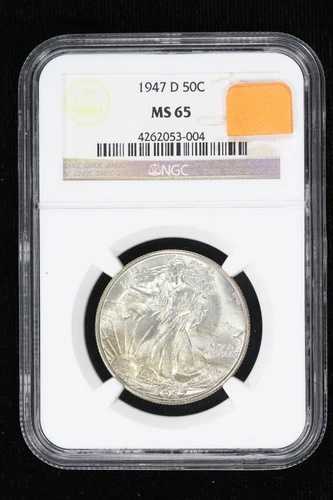 1947-D ウォーキング・リバティ・ハーフダラー NGC M 65 3Q5A