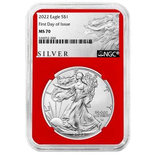 2022年 1ドル アメリカン シルバー イーグル NGC MS70 FDI ALSラベル レッドコア