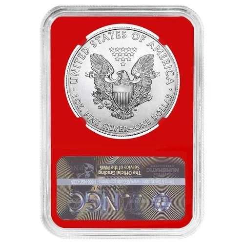 2021年 (W) $1 タイプ1 アメリカンシルバーイーグル NGC MS70 FDI ALSラベル レッドコア