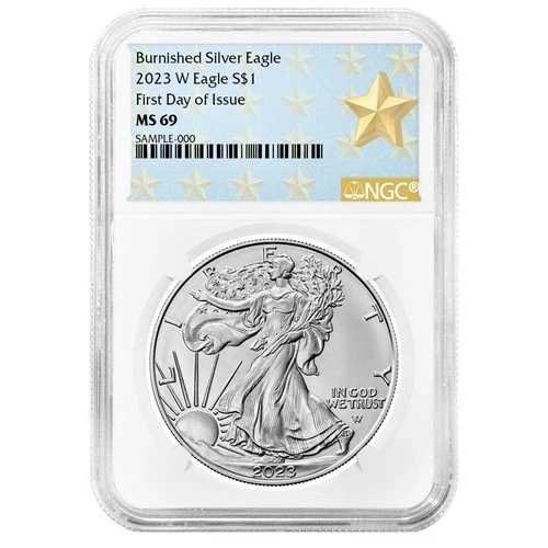 2023-W バーニッシュド 1ドル アメリカン シルバー イーグル NGC MS69 FDI ウェストポイント スターラベル