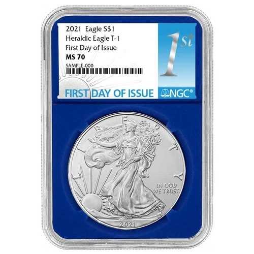 2021年 $1 1オンス T-1 アメリカンシルバーイーグル NGC MS70 FDI ファーストラベル ブルーコア 48,180円