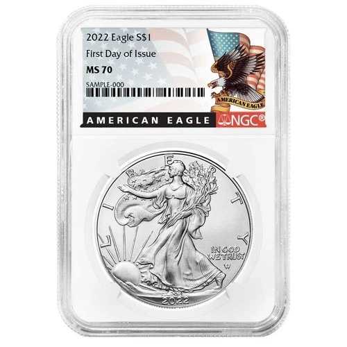 2022年 1ドル 1オンス アメリカンシルバーイーグル NGC MS70 FDI ブラックラベル