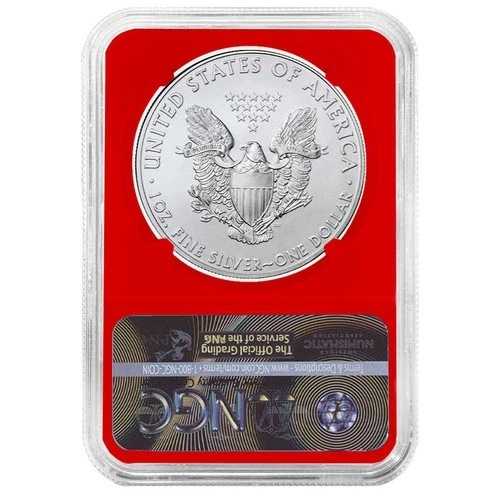 2021年 (W) $1 タイプ1 アメリカンシルバーイーグル NGC MS70 FDI バイデンラベル レッドコア