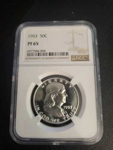 1953年 フランクリン ハーフダラー 50セント NGC PF 65 プルーフ フィラデルフィア 90% シルバー