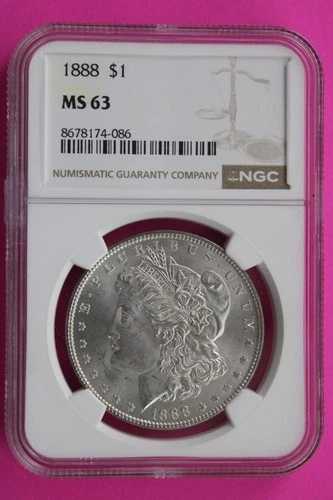 1888年 P MS 63 リバティ・モーガン銀貨 NGC認定 鑑定済み 本物 832