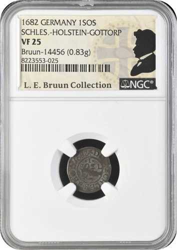 ドイツ: Sechling (S?sling)、1682 シュレースヴィヒ ホルシュタイン ゴットルプ Ex. L.E.ブルーン NGC