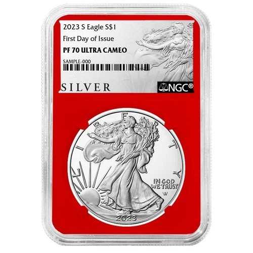 2023-S プルーフ 1ドル アメリカン シルバー イーグル NGC PF70UC FDI ALS ラベル レッドコア