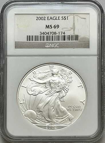 2002 NGC MS69 シルバーイーグル