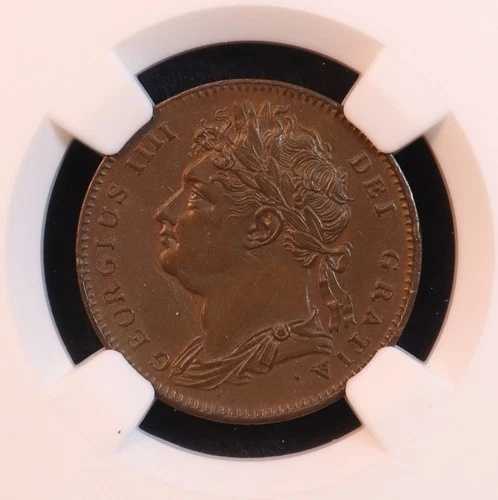 1823年 イギリス「キング・ジョージ4世」1/4ペニー・ファージング - NGC MS62！素晴らしいCU！