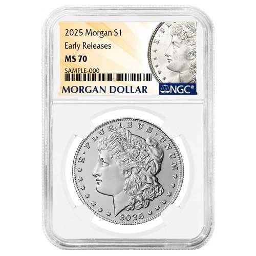 2025 $1 モーガン シルバー ダラー NGC MS70 ER モーガン ラベル