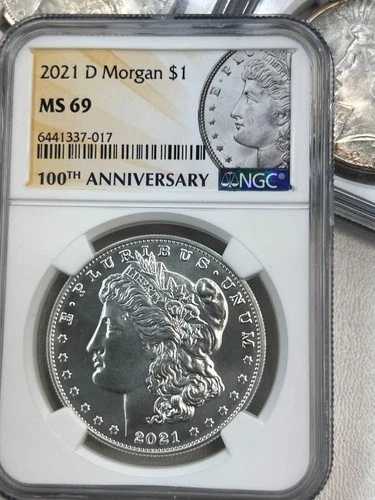 2021-D モルガン銀貨 NGC MS 69 認定 - デンバー造幣局 - DD39
