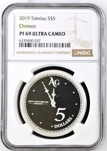 2019年 トケラウ 5ドル クロノス 1オンス .999 純銀貨 - NGC PF 69 UC